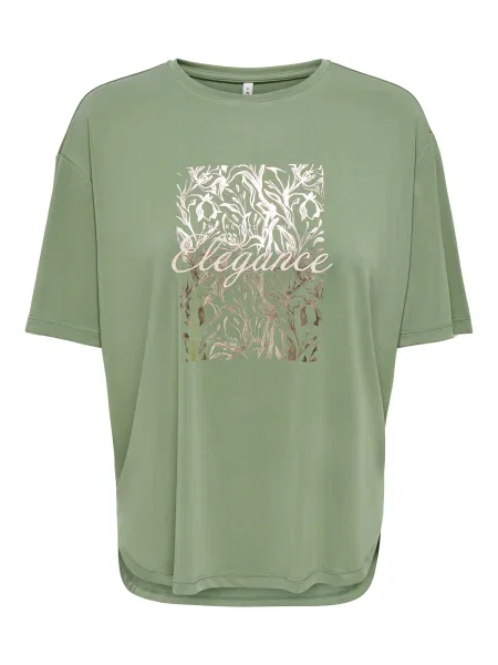 ONLY Tricou ONLFREE auriu / kiwi verde