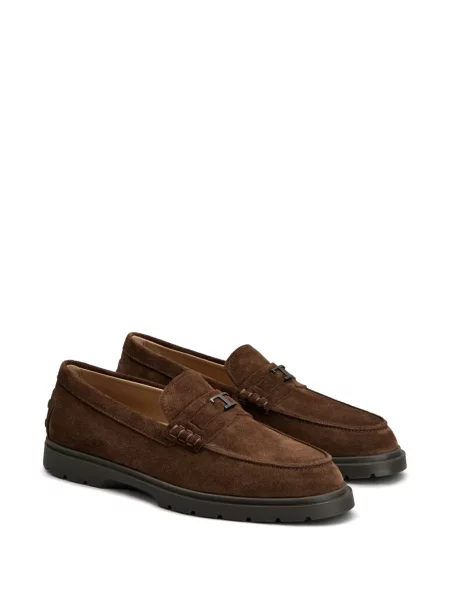 Pantofi loafer Tod's din piele de căprioară maro
