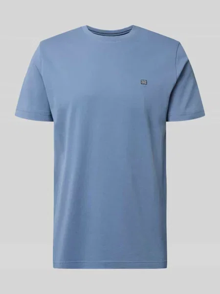 T-shirt z bawełny z okrągłym dekoltem Christian Berg Men niebieska