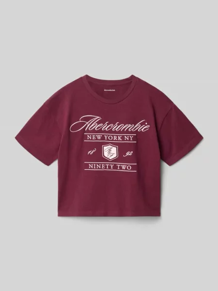 T-shirt w kroju regular fit z haftowanym logo Abercrombie&fitch