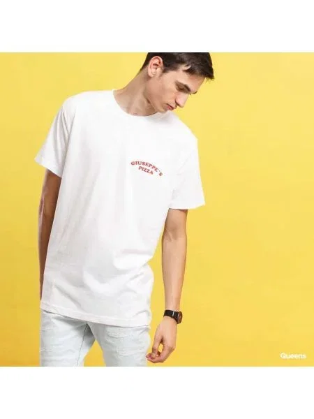 T-shirt Urban Classics Giuseppe's Pizzeria Tee White S biała