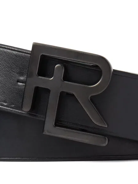 Кожаный колан Ralph Lauren Purple Label с катарама с автограф черно