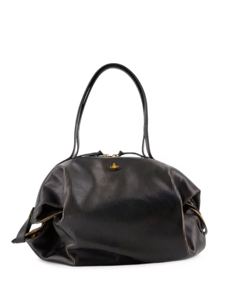 Geantă shopper Vivienne Westwood din piele negru