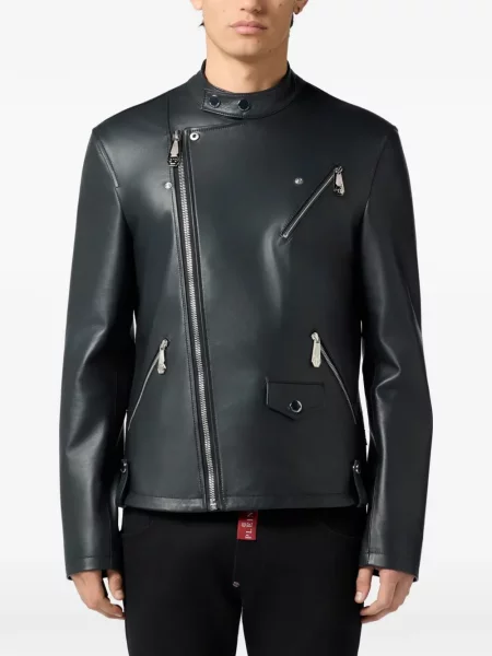 Geanta de piele Philipp Plein negru