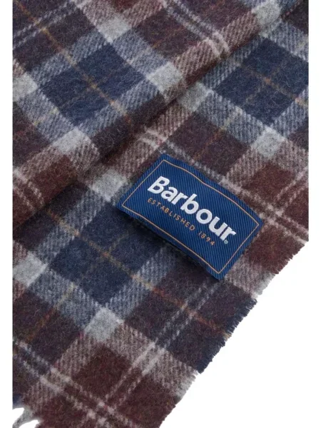 Fular Barbour de lână în carouri roșu