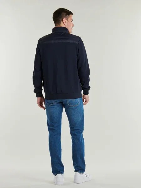 Geacă Tommy Hilfiger cu guler de stand-up albastru
