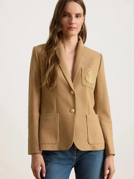 Lauren Ralph Lauren sacou cu un singur rând de pentru femei din cu maro