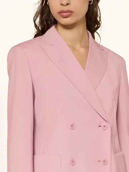 Podróż marynarka Weekend Max Mara wełniana z klapą różowa