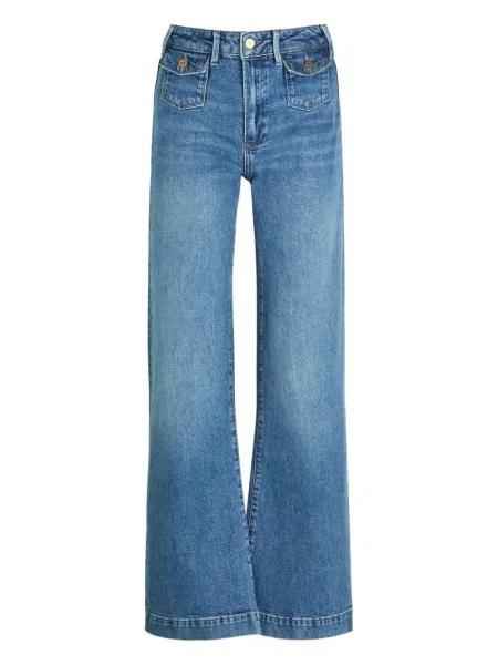 Jeansy Paige na rzep niebieskie