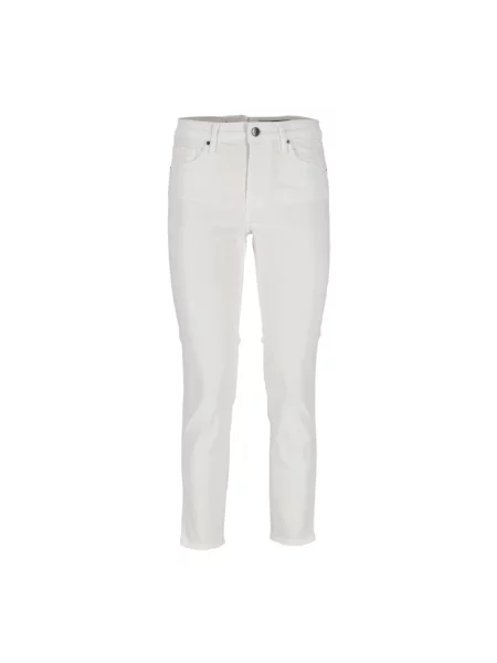 Jeansy skinny Armani Exchange z wysoką talią z rozcieciem białe