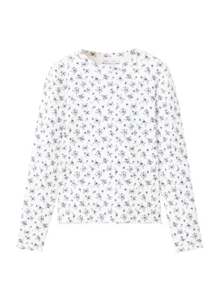 MANGO KIDS Tricou albastru deschis / maro alb