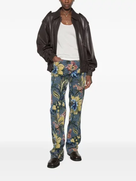 Blugi Etro cu model floral cu imagine albastru