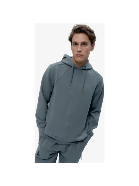Bluza z kapturem Born Living Yoga Grau niebiesko-szara S szara