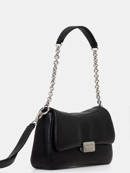 Kožená kabelka Emporio Armani čierna