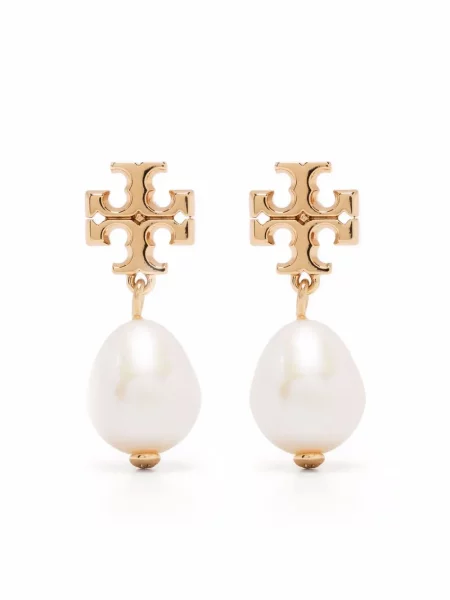 Cercei Tory Burch cu perle auriu