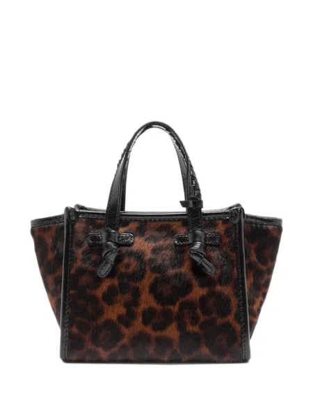 Geantă shopper Gianni Chiarini cu imagine cu model leopard maro
