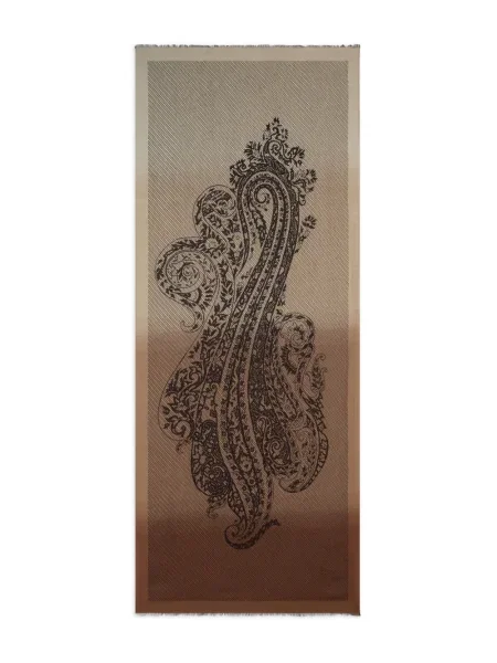 Fular Etro cu model paisley maro