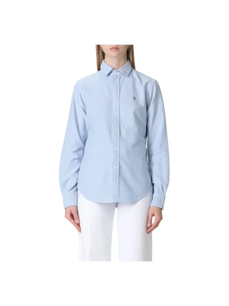 Polo Ralph Lauren bluzka koszulowa Kobiety marmurkowy 34 niebieski