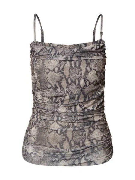 HUGO Top Doffiano / svetlo rjava / temno siva bež