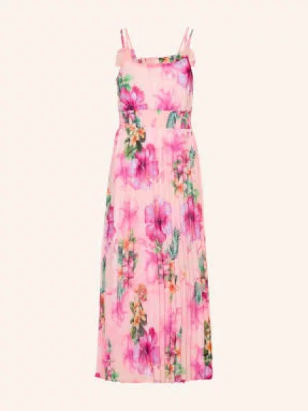 Guess Plisované Šaty S Volánky růžová / růžová zelená
