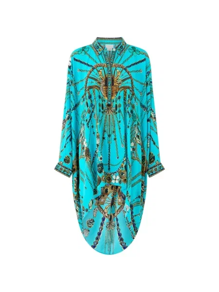 Top Camilla drapat albastru