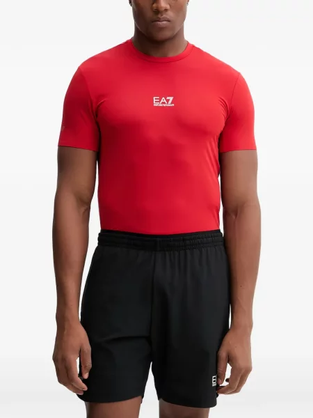 Scurt tricou Ea7 Emporio Armani cu imagine roșu