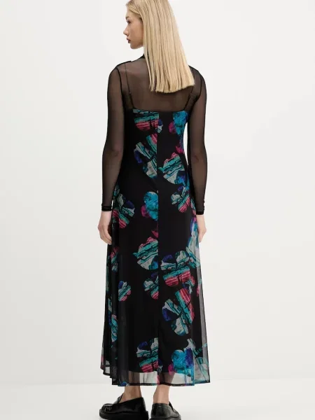 Сукня Desigual WATERCOLOR LACROIX maxi пряма чорний