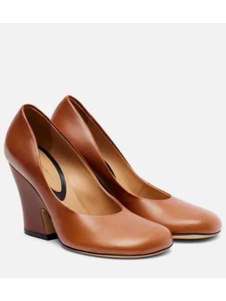 Pantofi cu toc Dries Van Noten din piele bej