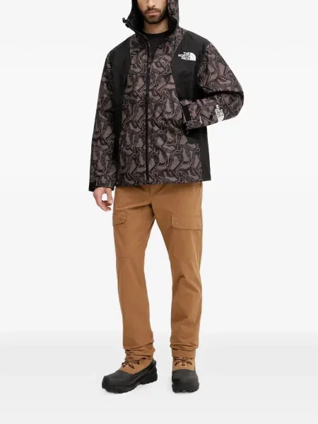 Geacă The North Face cu glugă maro
