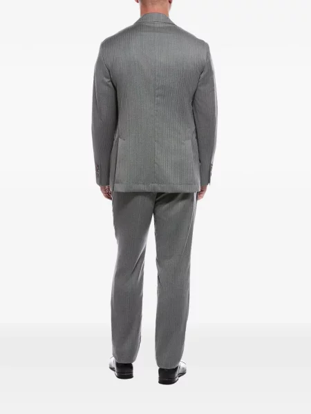 Sacou Brunello Cucinelli de lână cu model herringbone gri