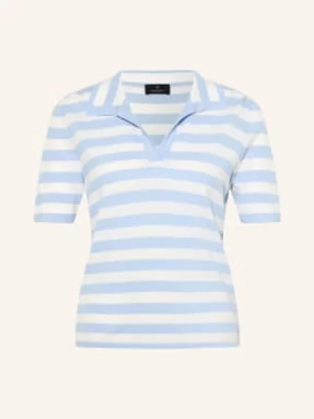 Monari Pletené Polo Tričko tmavě modrá bílá