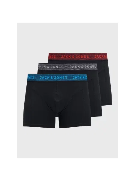 Jack&Jones Σετ μποξεράκια 3 τμχ Waistband μαύρο