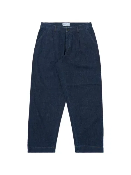 Plisované džíny Universal Works modré