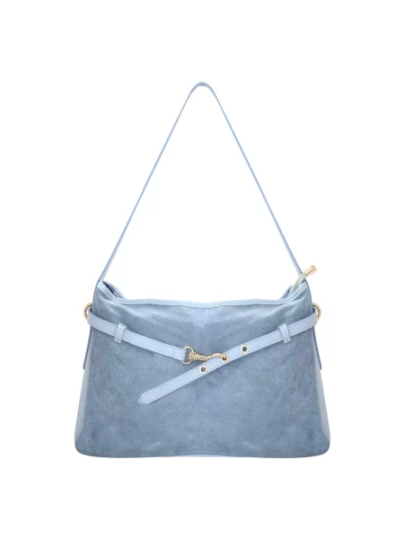 Torebka skórzana Kocca skórzana niebieska