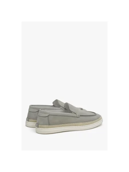 Велюровые мокасины Estro без шнуровки серые