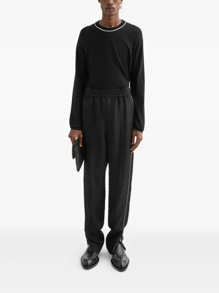 Pulover Jil Sander cu decolteu rotund negru