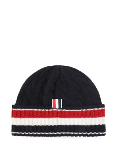 Căciulă Thom Browne cu dungi tricotate albastru