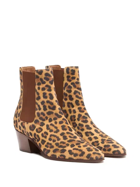 Cizme scurte Casadei cu imagine cu model leopard maro