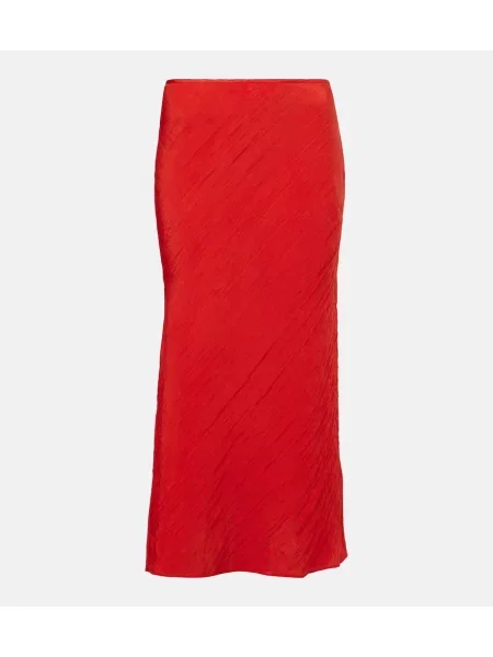 Fustă midi Sir până la genunchi portocaliu