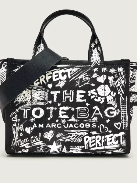 Geantă shopper Marc Jacobs din canvas negru