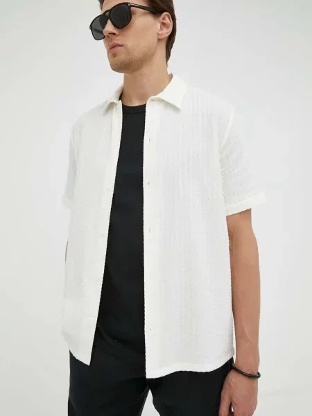 Samsoe Samsoe camasa barbati cu guler clasic regular bej