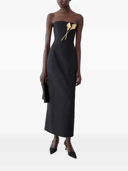 Rochie midi Carolina Herrera fără bretele negru