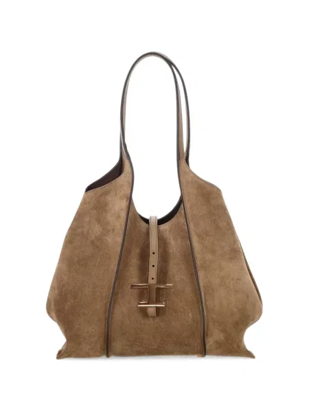 Geantă shopper Tod's din piele de căprioară maro