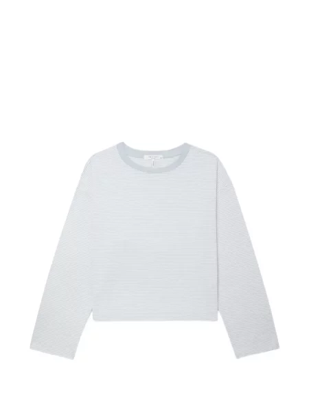 Top Rag & Bone cu dungi lung alb