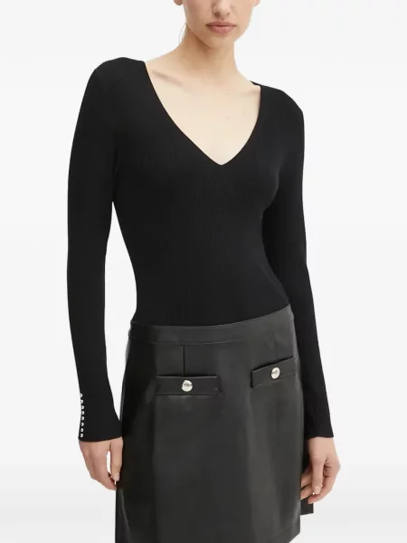 Rochie mini Morgan cu decolteu în V negru