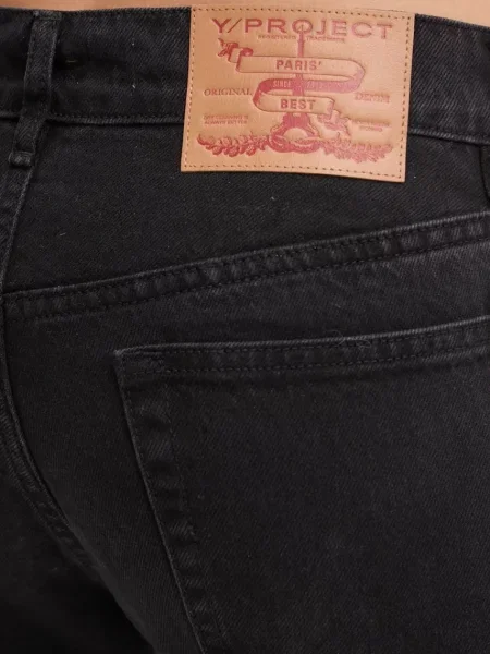 Y/Project farmer EVERGREEN HOOK AND EYE SLIM JEANS fekete