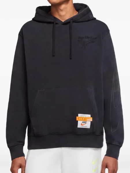 Pantaloni Nike din fleece alergare cu broderie negru