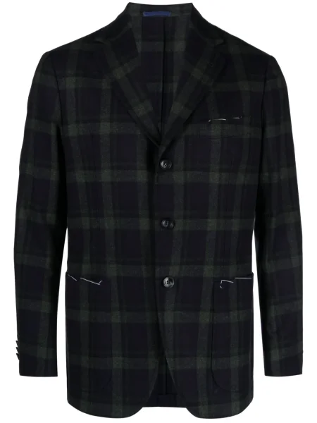 Вълнен кариран блейзър Sartorio Napoli сиво