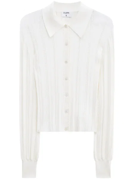 Dzianinowy kardigan Filippa K pleciony biały
