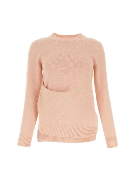 Dzianinowy sweter Jil Sander różowy